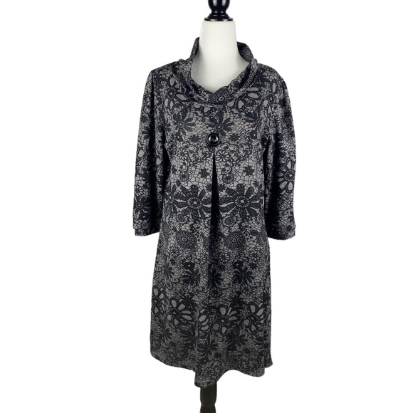 Papillon Floral Tunic Dress - Size Large - Picture 1 of 9